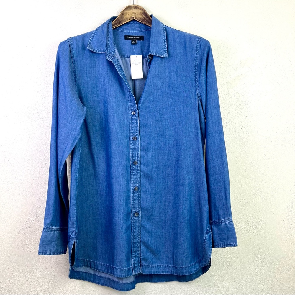Banana Republic Parker Chambray Lyocell Tunic Size Small